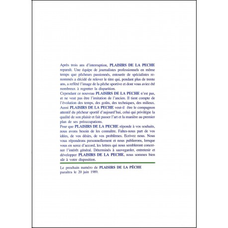 PLAISIRS DE LA PÊCHE |Premier Numéro