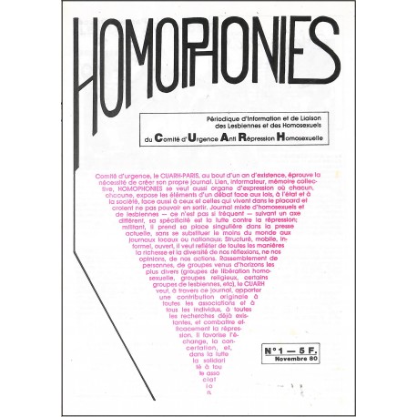 HOMOPHONIES |Premier Numéro