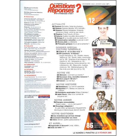 LE MAGAZINE QUESTIONS RÉPONSES |Premier Numéro