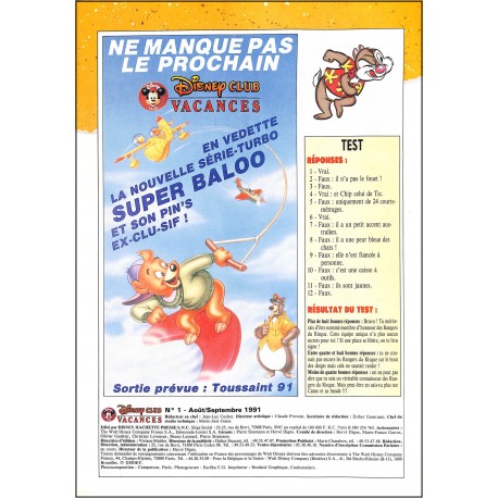 DISNEY CLUB VACANCES |Premier Numéro