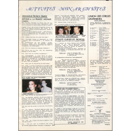 LA FRANCE MONARCHISTE |Premier Numéro