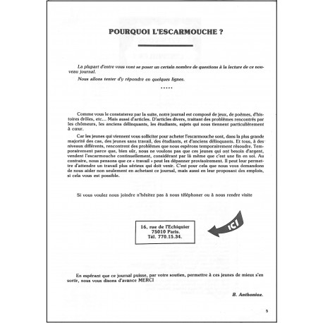 L'ESCARMOUCHE |Premier Numéro
