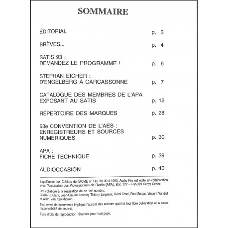 AUDIO PRO |Premier Numéro