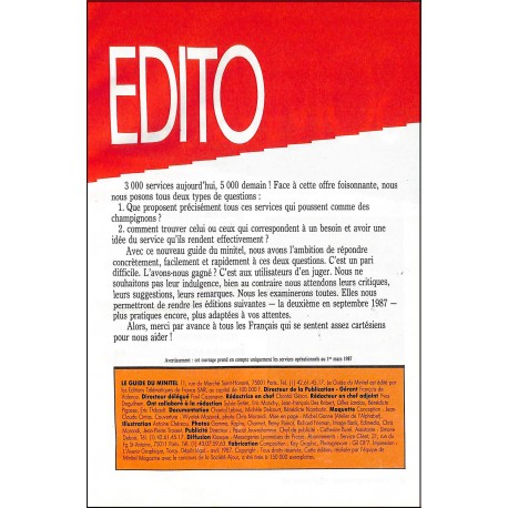 LE GUIDE DU MINITEL |Premier Numéro