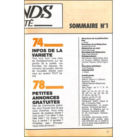 LES GRANDS DE LA VARIÉTÉ |Premier Numéro