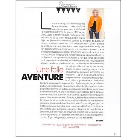 S LE MAGAZINE DE SOPHIE DAVANT |Premier Numéro