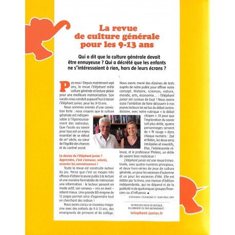 L'ÉLÉPHANT JUNIOR |Premier Numéro