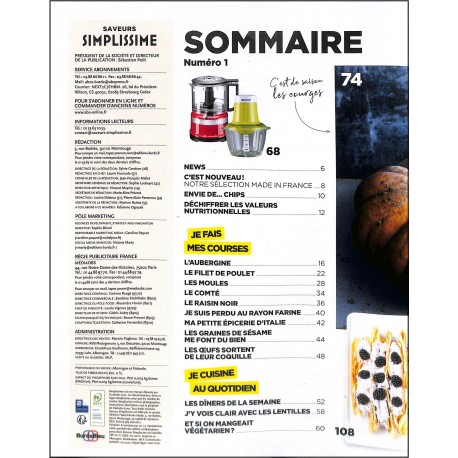 SAVEURS SIMPLISSIME |Premier Numéro