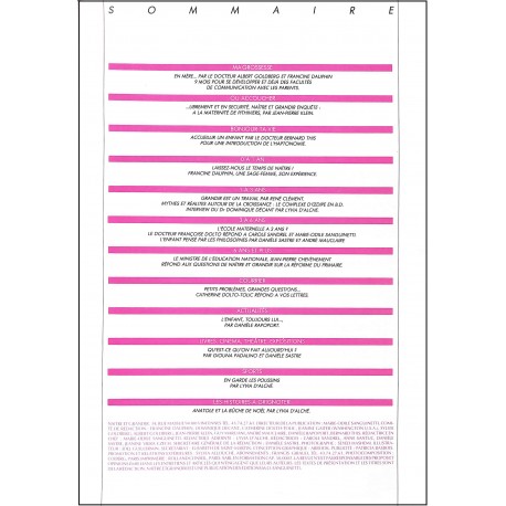 NAITRE ET GRANDIR |Premier Numéro