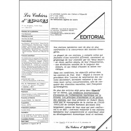 LES CAHIERS D'ESPACES |Premier Numéro