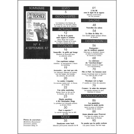 PROFFESSION TEXTILE |Premier Numéro