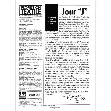 PROFFESSION TEXTILE |Premier Numéro