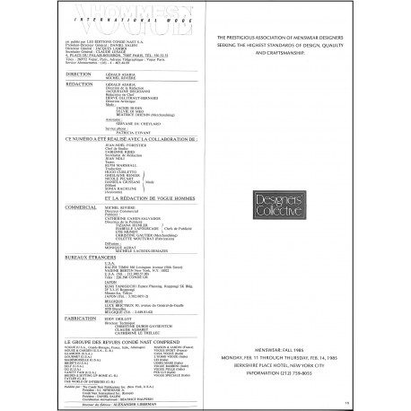 VOGUE HOMMES INTERNATIONAL MODE |Premier Numéro