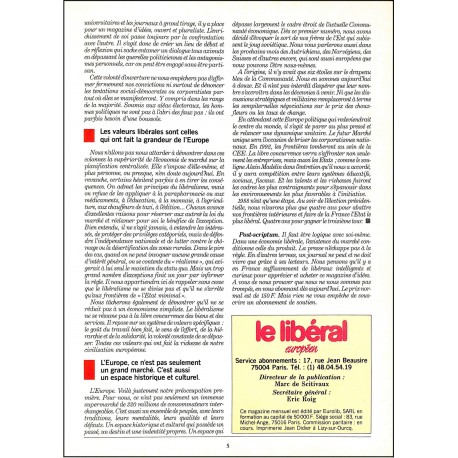 LE LIBÉRALE EUROPÉEN |Premier Numéro