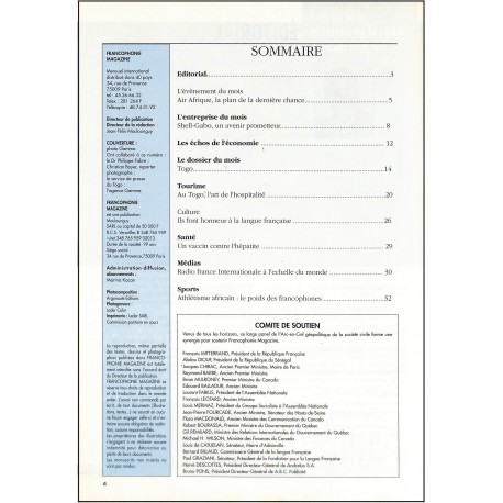 FRANCOPHONIE MAGAZINE |Premier Numéro