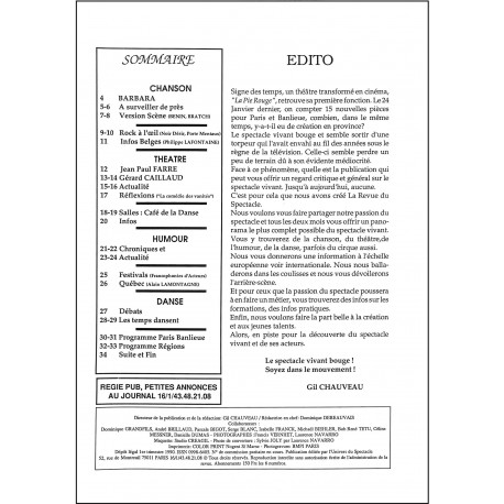 LA REVUE DU SPECTACLE |Premier Numéro