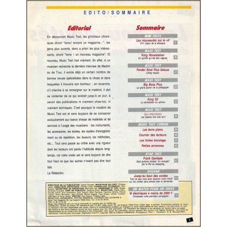 MUSIC TEST MAGAZINE |Premier Numéro