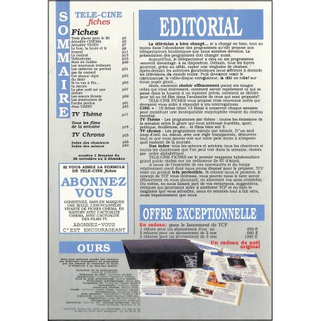TELE-CINE FICHES |Premier Numéro