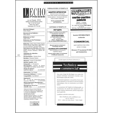 L'ECHO DE LA PRESSE |Premier Numéro
