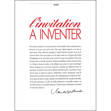 MAISON FRANÇAISE-L'INVITATION |Premier Numéro