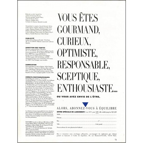 EQUILIBRE CONSEILS |Premier Numéro