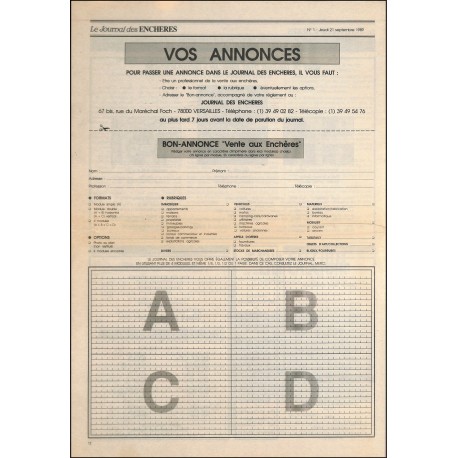 LE JOURNAL DES ENCHERES |Premier Numéro