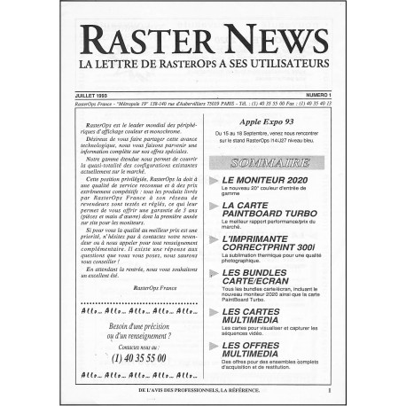 RASTER NEWS |Premier Numéro