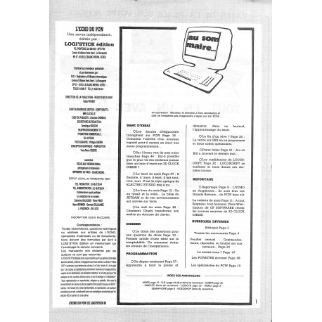 L'ÉCHO DU PCW |Premier Numéro