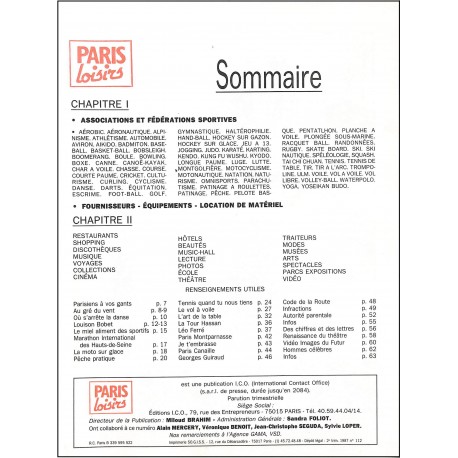 PARIS LOISIRS |Premier Numéro