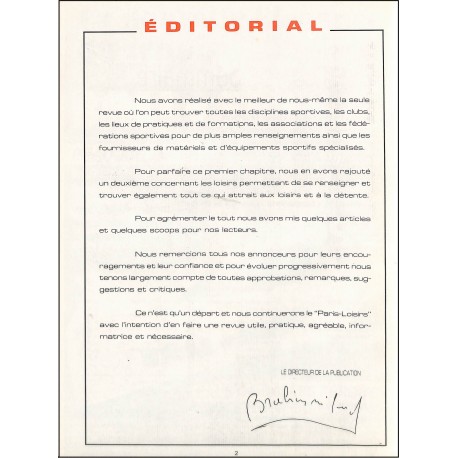 PARIS LOISIRS |Premier Numéro