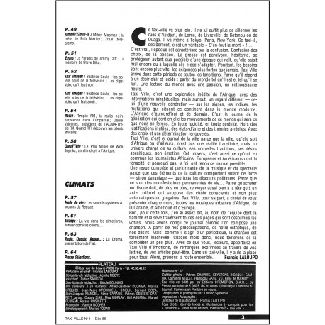 TAXI VILLE |Premier Numéro