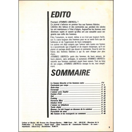 FEMMES LIBÉRÉES |Premier Numéro