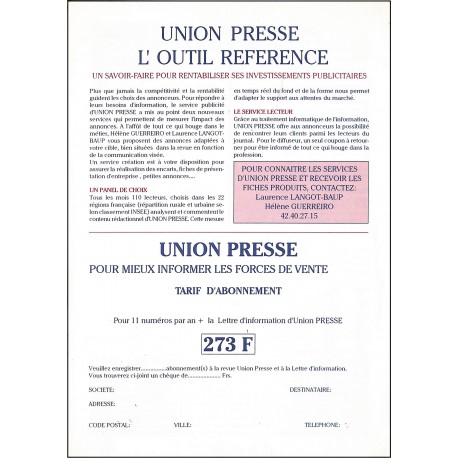 UNION PRESSE |Premier Numéro