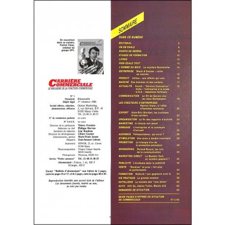 CARRIÈRE COMMERCIALE |Premier Numéro