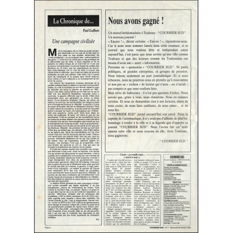 COURRIER SUD |Premier Numéro