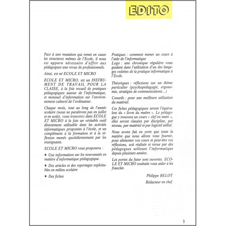 ECOLE ET MICRO |Premier Numéro
