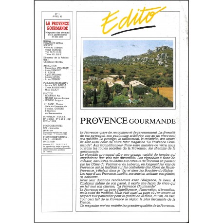 LA PROVENCE GOURMANDE |Premier Numéro