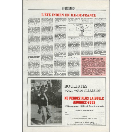 ILE DE FRANCE NORMANDIE PETANQUE |Premier Numéro