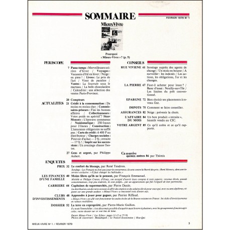 MIEUX-VIVRE |Premier Numéro
