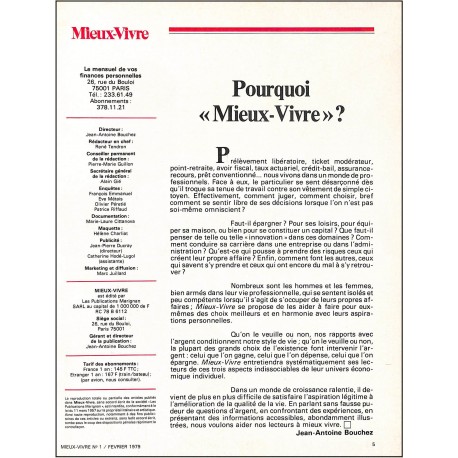MIEUX-VIVRE |Premier Numéro