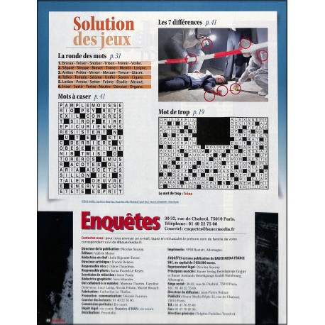 ENQUÊTES |Premier Numéro