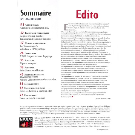 Correspondances |Premier Numéro