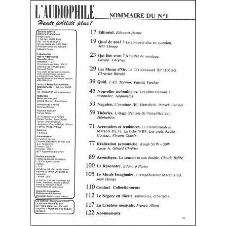 L'AUDIOPHILE HAUTE FIDÉLITÉ PLUS ! |Premier Numéro