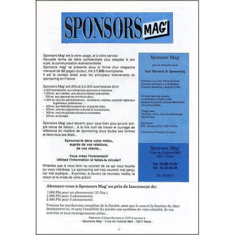 SPONSORS MAG' |Premier Numéro