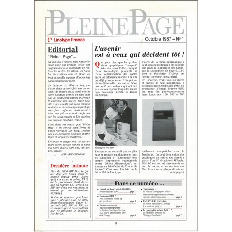 PLEINE PAGE |Premier Numéro