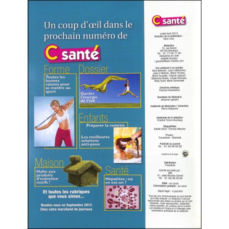 C SANTÉ |Premier Numéro