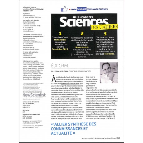 LE MONDE DES SCIENCES |Premier Numéro