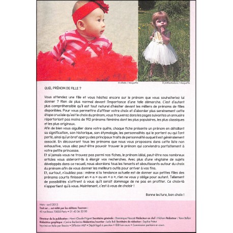 Tout sur... les Prénoms |Premier Numéro