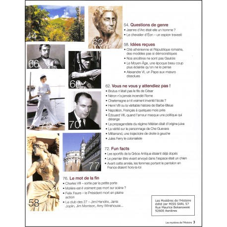 LES MYSTÉRES DE L'HISTOIRE |Premier Numéro