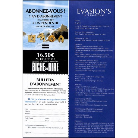ÉVASION'S INTERNATIONAL |Premier Numéro
